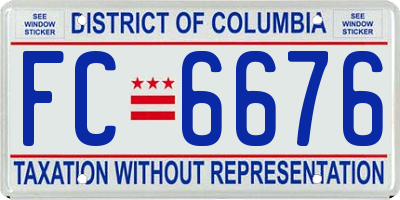 DC license plate FC6676