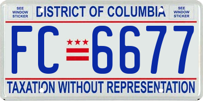 DC license plate FC6677