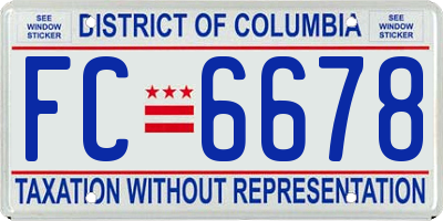 DC license plate FC6678