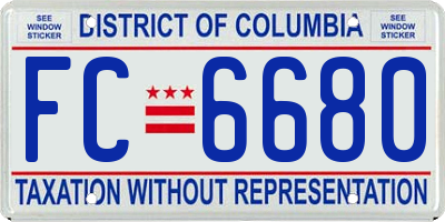 DC license plate FC6680