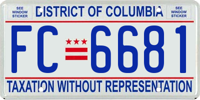 DC license plate FC6681