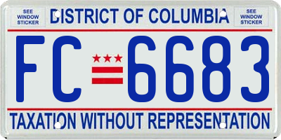 DC license plate FC6683