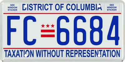 DC license plate FC6684