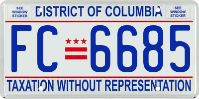 DC license plate FC6685