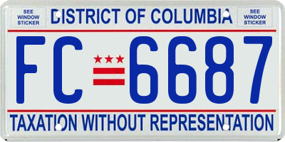 DC license plate FC6687