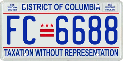 DC license plate FC6688