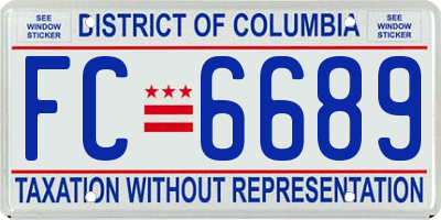 DC license plate FC6689