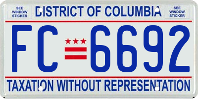 DC license plate FC6692