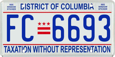 DC license plate FC6693