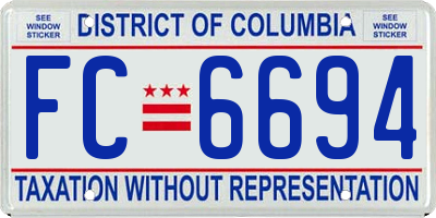 DC license plate FC6694