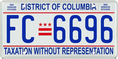 DC license plate FC6696