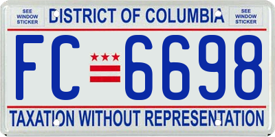 DC license plate FC6698