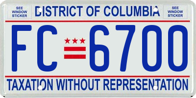 DC license plate FC6700