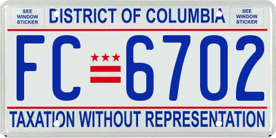 DC license plate FC6702