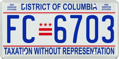 DC license plate FC6703