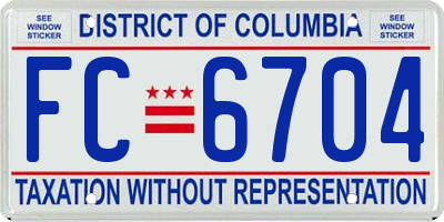 DC license plate FC6704