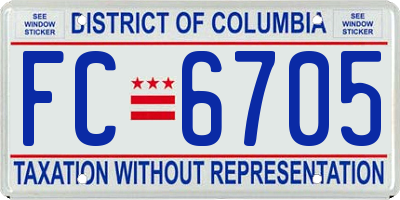 DC license plate FC6705