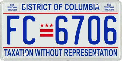 DC license plate FC6706