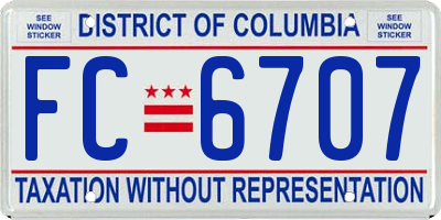 DC license plate FC6707