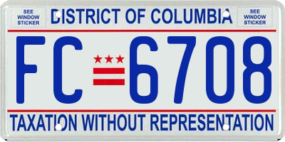 DC license plate FC6708