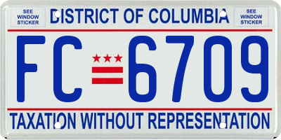 DC license plate FC6709