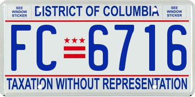 DC license plate FC6716