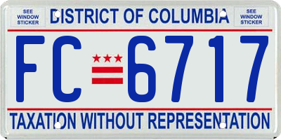 DC license plate FC6717