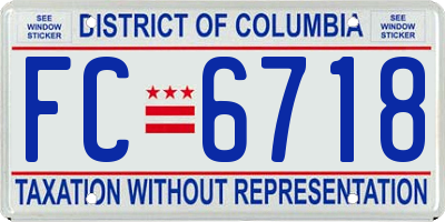 DC license plate FC6718