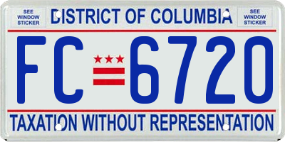 DC license plate FC6720