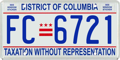 DC license plate FC6721