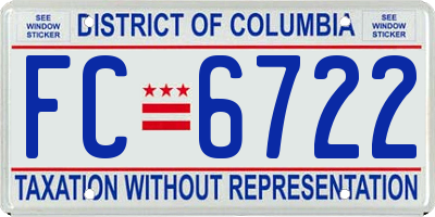 DC license plate FC6722