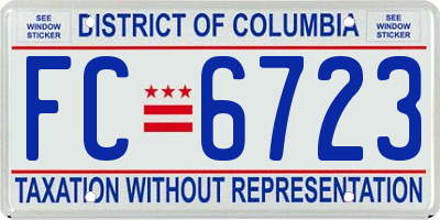 DC license plate FC6723