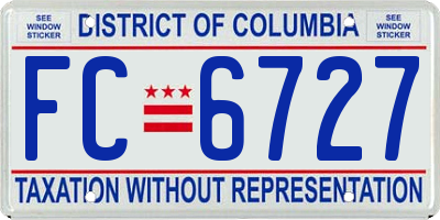 DC license plate FC6727