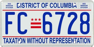 DC license plate FC6728