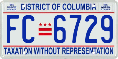 DC license plate FC6729