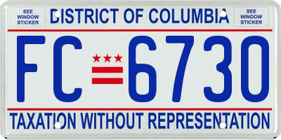 DC license plate FC6730