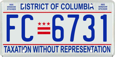 DC license plate FC6731