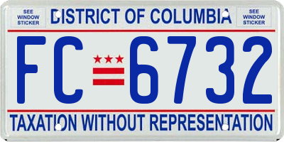 DC license plate FC6732