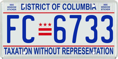 DC license plate FC6733