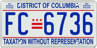 DC license plate FC6736