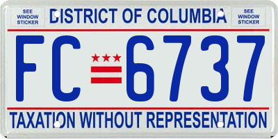 DC license plate FC6737