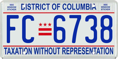 DC license plate FC6738