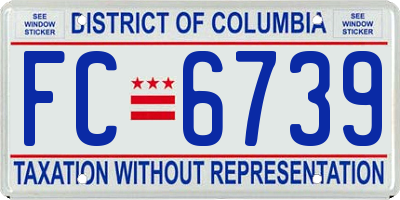 DC license plate FC6739