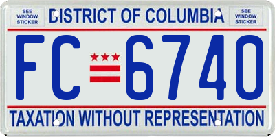 DC license plate FC6740