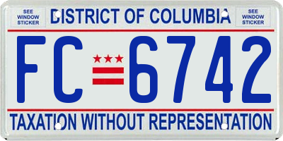 DC license plate FC6742