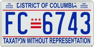 DC license plate FC6743