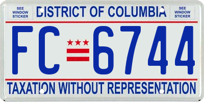 DC license plate FC6744