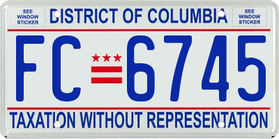 DC license plate FC6745