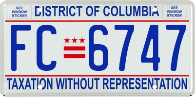 DC license plate FC6747