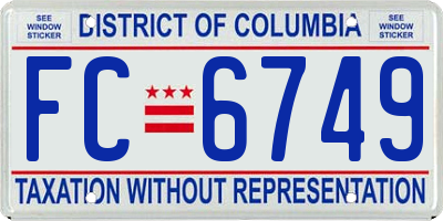 DC license plate FC6749